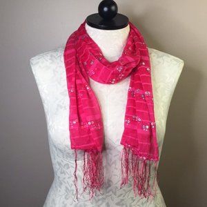 Cute Pink Striped Scarf